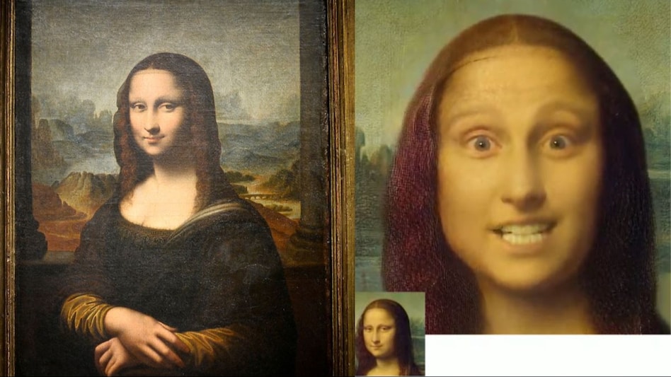 Mona Lisa is seen singing 'Paparazzi' in the viral AI video Mona Lisa is seen singing 'Paparazzi' in the viral AI video