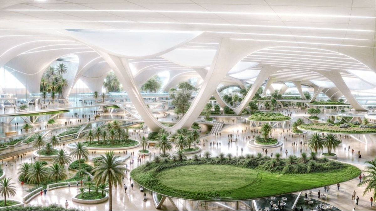 The new airport will boast five parallel runways, a capacity to host 260 million passengers and 400 aircraft gates. The new airport will boast five parallel runways, a capacity to host 260 million passengers and 400 aircraft gates.