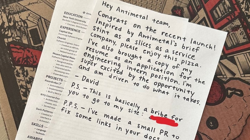 'Pizza? Instant hire': US internship applicant delivers Pizza with CV, catches CEO's attention 'Pizza? Instant hire': US internship applicant delivers Pizza with CV, catches CEO's attention