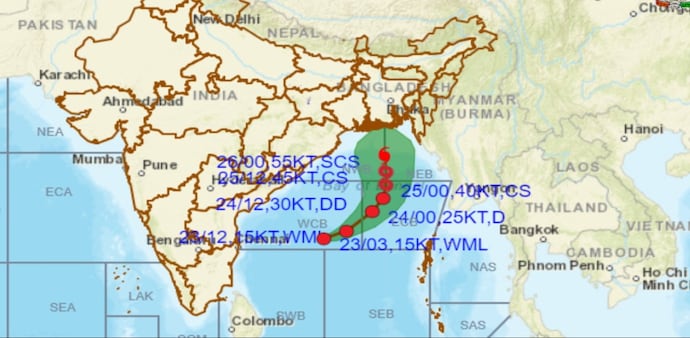 The cyclonic system, now at 380 km south of West Bengal’s Canning, is set to bring heavy rainfall in coastal areas. The cyclonic system, now at 380 km south of West Bengal’s Canning, is set to bring heavy rainfall in coastal areas.
