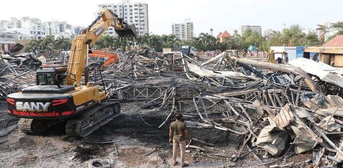 Rajkot game zone fire: Five officials suspended for negligence (PC: PTI) Rajkot game zone fire: Five officials suspended for negligence (PC: PTI)