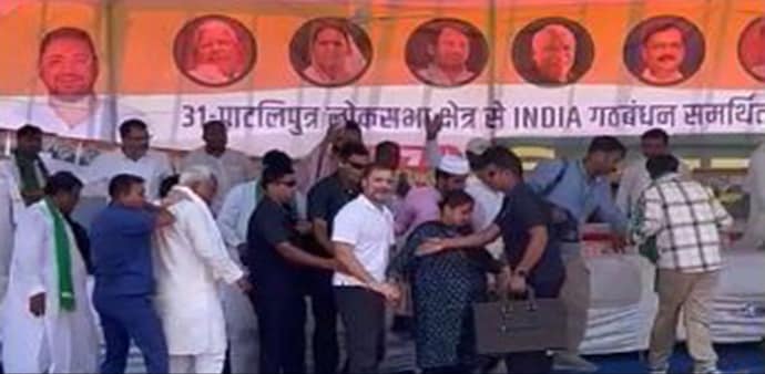 A video of the collapse is doing rounds on social media. A video of the collapse is doing rounds on social media.