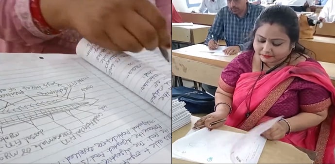WATCH: Bihar teacher seen marking answer sheets without reading; FIR lodged WATCH: Bihar teacher seen marking answer sheets without reading; FIR lodged