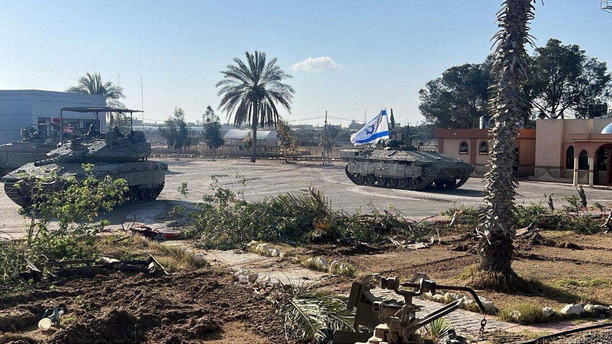 Israeli military vehicles operate in the Gazan side of the Rafah Crossing. (Pic: Reuters) Israeli military vehicles operate in the Gazan side of the Rafah Crossing. (Pic: Reuters)