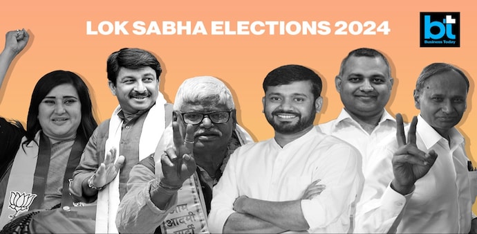 Delhi Lok Sabha elections 2024: The BJP is contesting all 7 Lok Sabha constituencies in the national capital whereas the AAP and the Congress have a seat-sharing deal. Delhi Lok Sabha elections 2024: The BJP is contesting all 7 Lok Sabha constituencies in the national capital whereas the AAP and the Congress have a seat-sharing deal.