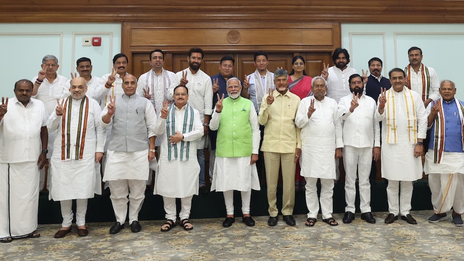 The NDA allies met today at Prime Minister Modi's official residence, 7 LKM. The NDA allies met today at Prime Minister Modi's official residence, 7 LKM.