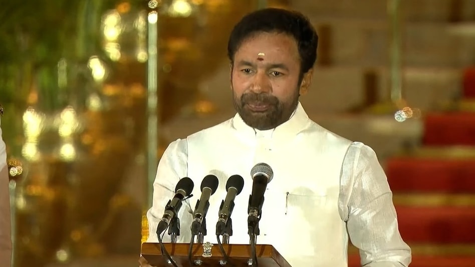 G Kishan Reddy, who won from Telangana's Secunderabad Lok Sabha constituency, took oath on Sunday evening along with other Council of Ministers. G Kishan Reddy, who won from Telangana's Secunderabad Lok Sabha constituency, took oath on Sunday evening along with other Council of Ministers.