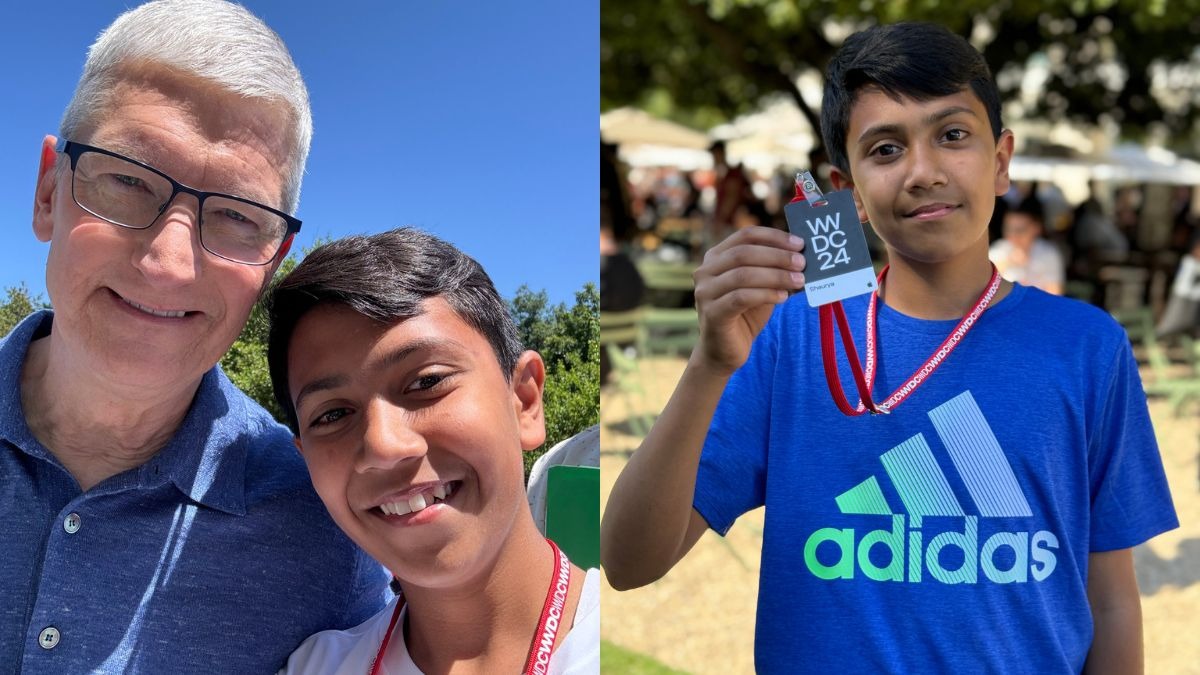 Shaurya Gupta with Apple CEO Tim Cook at Apple WWDC 2024 Shaurya Gupta with Apple CEO Tim Cook at Apple WWDC 2024