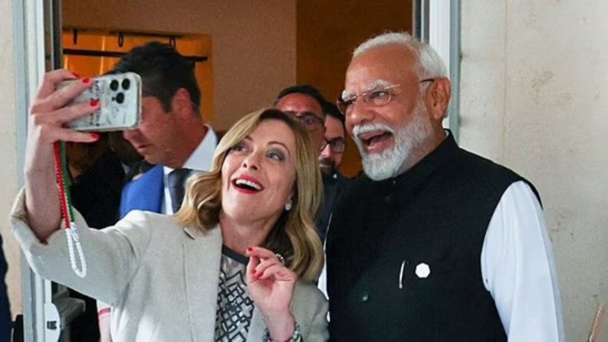 The two leaders are seen sharing a laugh in the video posted by Meloni on X and Instagram