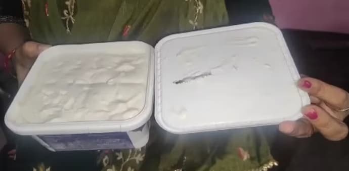 The discovery prompted Devi to record a video of the contaminated ice cream, which has since been shared widely on social media. The discovery prompted Devi to record a video of the contaminated ice cream, which has since been shared widely on social media.