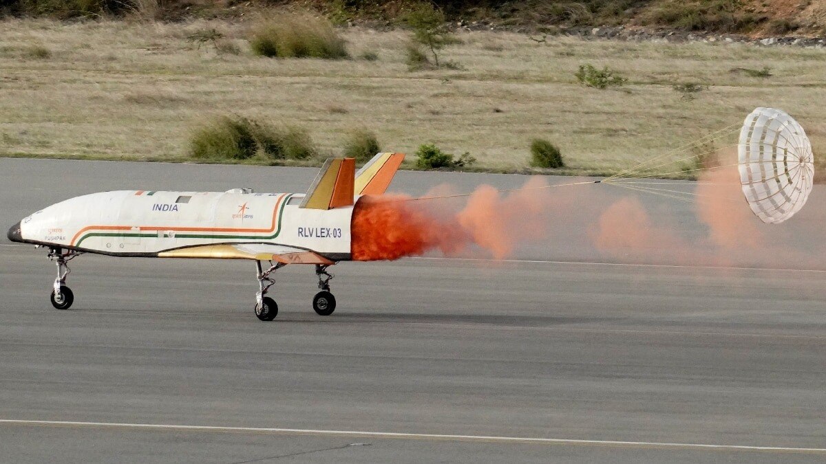In a release, ISRO said the RLV LEX-03 re-demonstrated the autonomous landing capability of the RLV under more challenging release conditions and more severe wind conditions. In a release, ISRO said the RLV LEX-03 re-demonstrated the autonomous landing capability of the RLV under more challenging release conditions and more severe wind conditions.