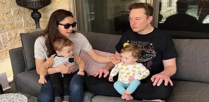 Elon Musk and Shivon Zillis with their twins Elon Musk and Shivon Zillis with their twins