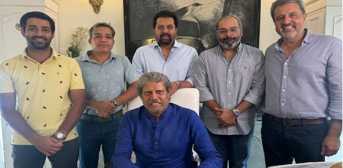 New president Kapil Dev with PGTI board members (left to right) Abhinav Lohan, Vikrant Chopra, Manav Jaini, Amandeep Johl and the organisation’s CEO, Uttam Singh Mundy (centre). Image courtesy PGTI. New president Kapil Dev with PGTI board members (left to right) Abhinav Lohan, Vikrant Chopra, Manav Jaini, Amandeep Johl and the organisation’s CEO, Uttam Singh Mundy (centre). Image courtesy PGTI.