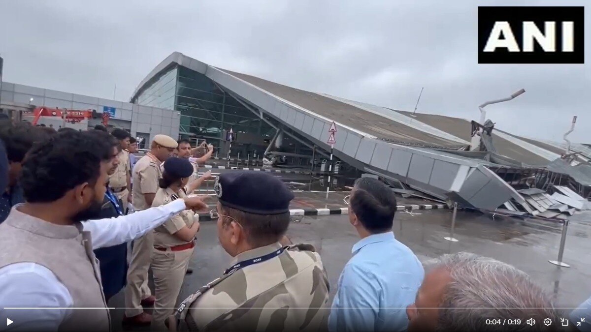 Union Minister of Civil Aviation Kinjarapu Rammohan Naidu reached the site of collapse to take stock of the situation. Union Minister of Civil Aviation Kinjarapu Rammohan Naidu reached the site of collapse to take stock of the situation.