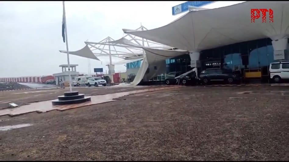 A screengrab of the incident from Rajkot airport. A screengrab of the incident from Rajkot airport.