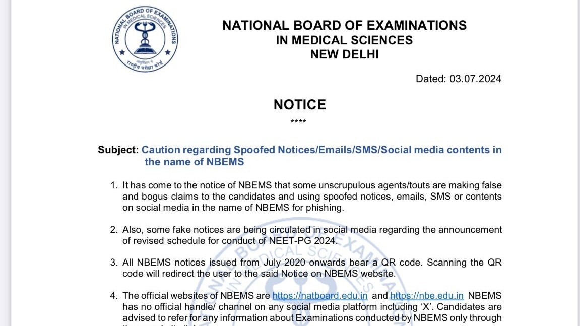 NEET-PG fake notices circulating on social media NEET-PG fake notices circulating on social media