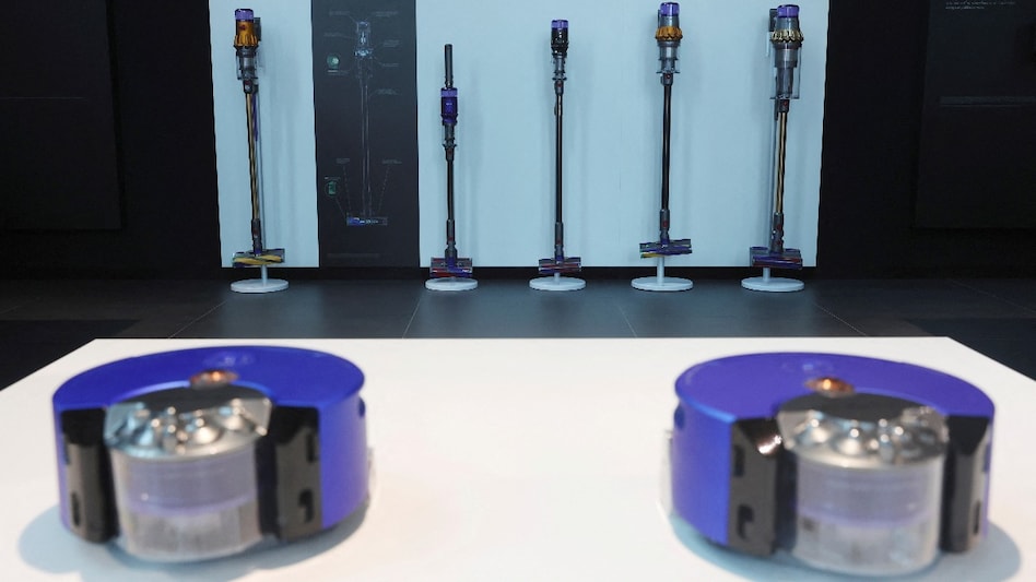 FILE PHOTO: Dyson vacuum cleaners are displayed at Dyson's new global headquarters at St James Power Station in Singapore March 25, 2022. FILE PHOTO: Dyson vacuum cleaners are displayed at Dyson's new global headquarters at St James Power Station in Singapore March 25, 2022.