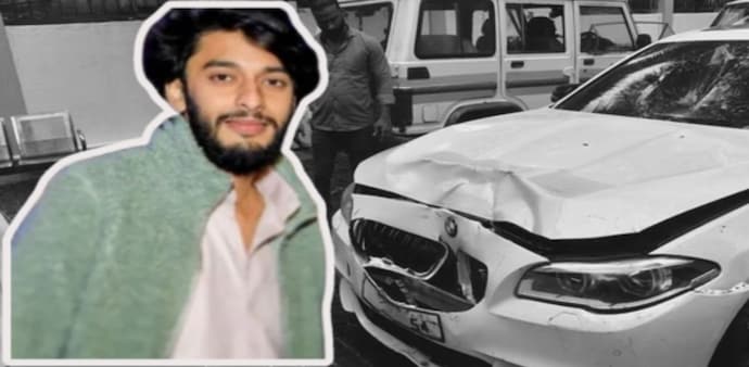 He rammed his speeding BMW into a scooter in Worli on Monday, killing a woman after dragging her for around 2 kms. He rammed his speeding BMW into a scooter in Worli on Monday, killing a woman after dragging her for around 2 kms.