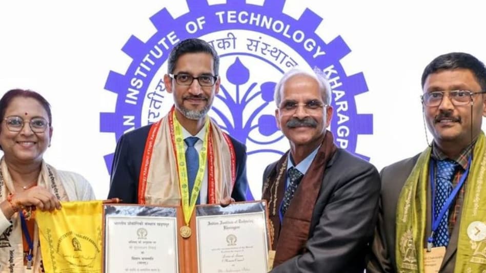 The Google CEO, awarded an honorary doctorate by his alma mater, IIT Kharagpur, took to Instagram to share his excitement. The Google CEO, awarded an honorary doctorate by his alma mater, IIT Kharagpur, took to Instagram to share his excitement.