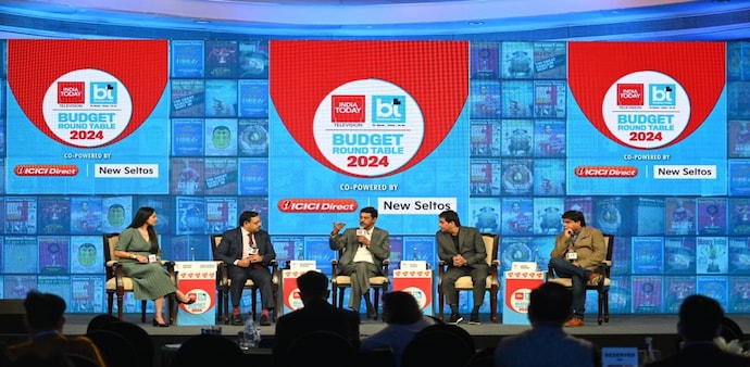 Dhirendra Kumar of Value Research, Vijay Kedia of Kedia Securities, and Ashu Madan of JM Financial Services at India Today-Business Today Budget Round Table 2024. Dhirendra Kumar of Value Research, Vijay Kedia of Kedia Securities, and Ashu Madan of JM Financial Services at India Today-Business Today Budget Round Table 2024.