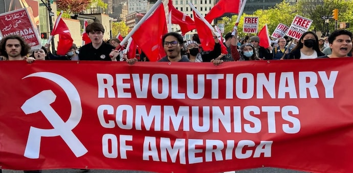 'Ideology responsible for 100 million deaths': Leftists in US march with Communist flags and organise first-ever general meeting 'Ideology responsible for 100 million deaths': Leftists in US march with Communist flags and organise first-ever general meeting