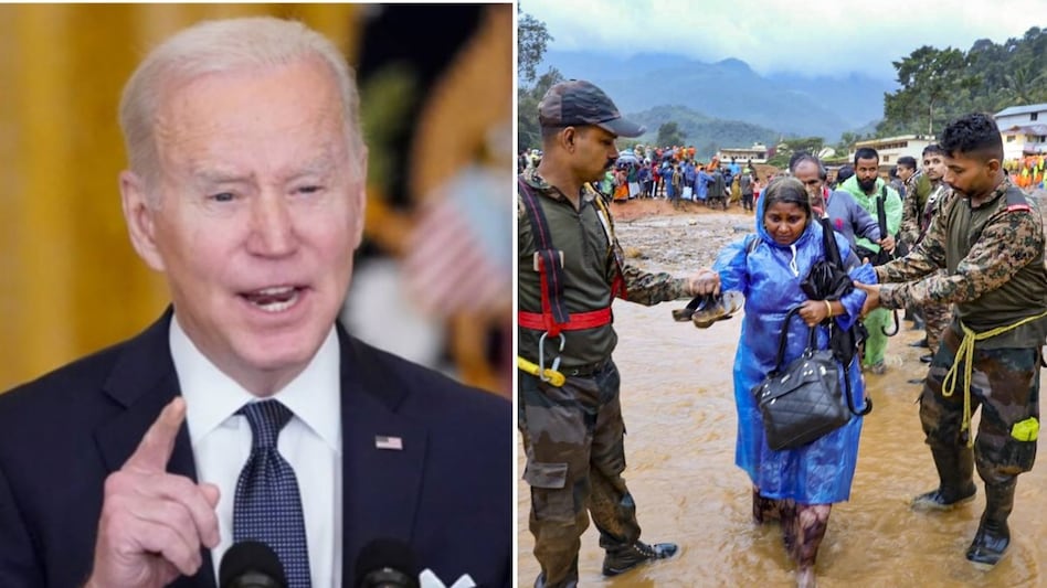 US President Joe Biden expressed condolences on Wayanad landslides US President Joe Biden expressed condolences on Wayanad landslides