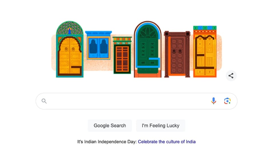 Google Doodle on Independence Day Google Doodle on Independence Day