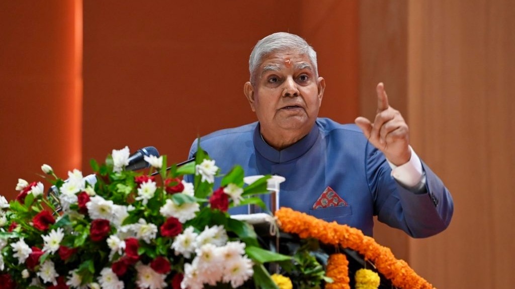 Dhankhar also questioned the practice of courts taking suo-motu cognizance, asking students to consider if similar actions are seen in the highest courts of other countries. Dhankhar also questioned the practice of courts taking suo-motu cognizance, asking students to consider if similar actions are seen in the highest courts of other countries.