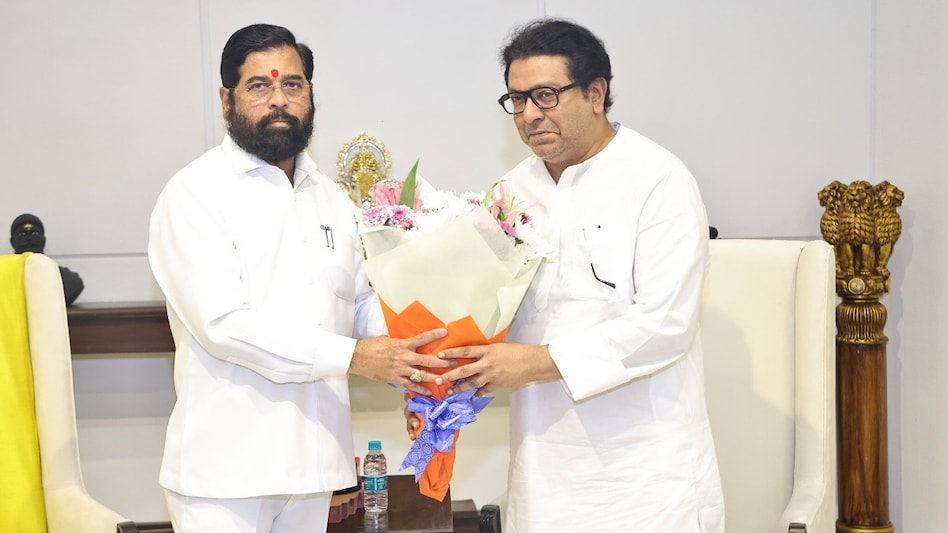 Maharashtra Chief Minister Eknath Shinde with Raj Thackeray Maharashtra Chief Minister Eknath Shinde with Raj Thackeray