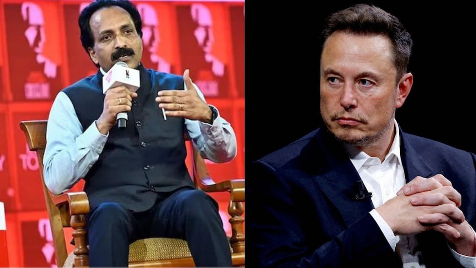 File Photo of ISRO Chief S. Somnath (Left). SpaceX CEO Elon Musk (right) File Photo of ISRO Chief S. Somnath (Left). SpaceX CEO Elon Musk (right)