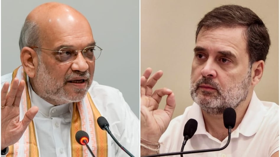 Amit Shah questions Rahul Gandhi over issues mentioned in ally National Conference's manifesto. Amit Shah questions Rahul Gandhi over issues mentioned in ally National Conference's manifesto.