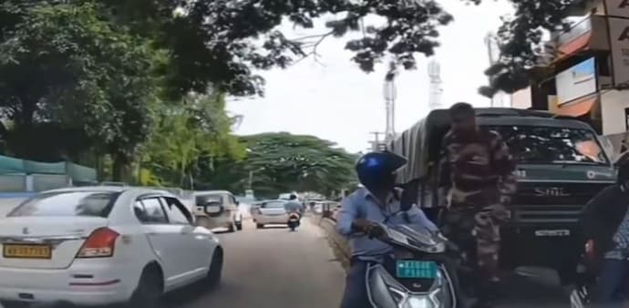 A car's dashcam captured an incident shared by X user Madhur (@ThePlacardGuy), which many people have described as "satisfying." A car's dashcam captured an incident shared by X user Madhur (@ThePlacardGuy), which many people have described as "satisfying."