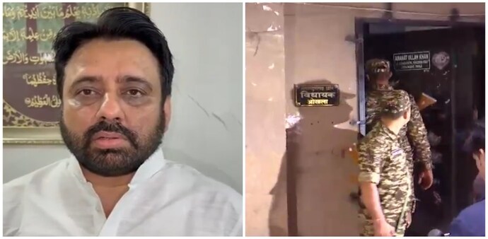ED reaches AAP MLA Amanatullah Khan's residence in Okhla ED reaches AAP MLA Amanatullah Khan's residence in Okhla