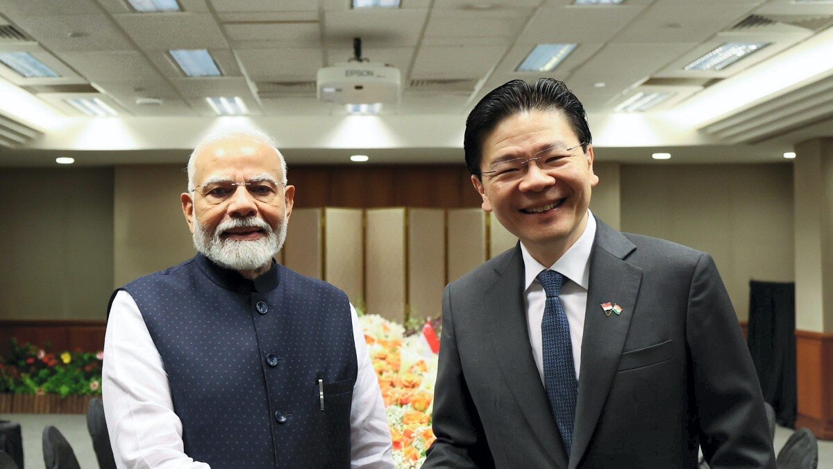 PM Narendra Modi with his Singapore counterpart Lawrence Wong during their bilateral meeting PM Narendra Modi with his Singapore counterpart Lawrence Wong during their bilateral meeting