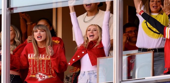 Former US President Donald Trump has publicly expressed his gratitude to Brittany Mahomes (pictured right), wife of Kansas City Chiefs quarterback Patrick Mahomes Former US President Donald Trump has publicly expressed his gratitude to Brittany Mahomes (pictured right), wife of Kansas City Chiefs quarterback Patrick Mahomes