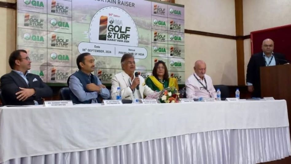 Members of the Golf Industry Association board at a press conference in New Delhi on Friday. Members of the Golf Industry Association board at a press conference in New Delhi on Friday.