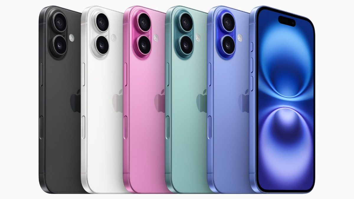 iPhone 16 and iPhone 16 Plus will be available in five bold colors: black, white, pink, teal, and ultramarine. iPhone 16 and iPhone 16 Plus will be available in five bold colors: black, white, pink, teal, and ultramarine.