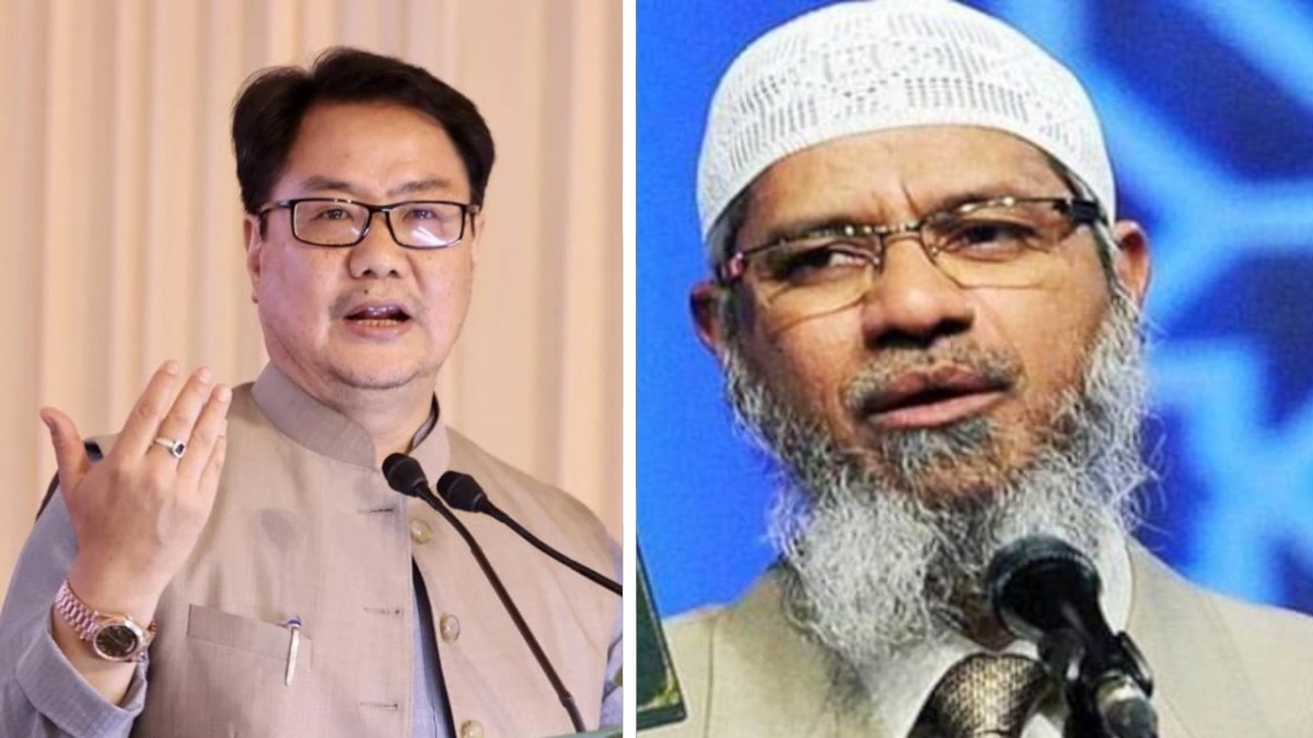 picture Union Minister Kiren Rijiju and Islamic preacher Zakir Naik picture Union Minister Kiren Rijiju and Islamic preacher Zakir Naik