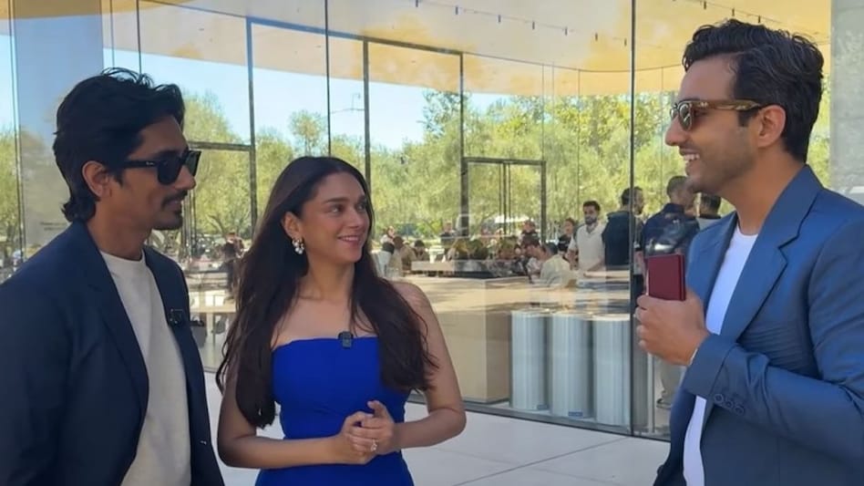 Bollywood actress Aditi Rao Hydari with Siddarth and Tech Today's Aayush Ailawadi Bollywood actress Aditi Rao Hydari with Siddarth and Tech Today's Aayush Ailawadi