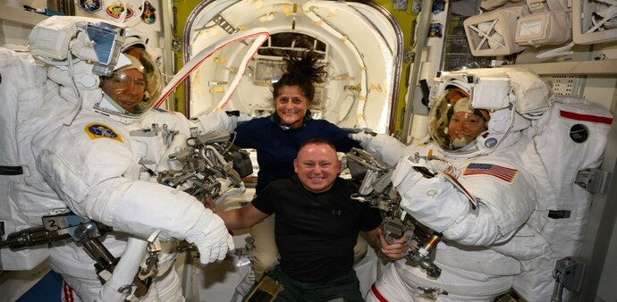 NASA astronauts Sunita Williams and Butch Wilmore at International Space Station NASA astronauts Sunita Williams and Butch Wilmore at International Space Station