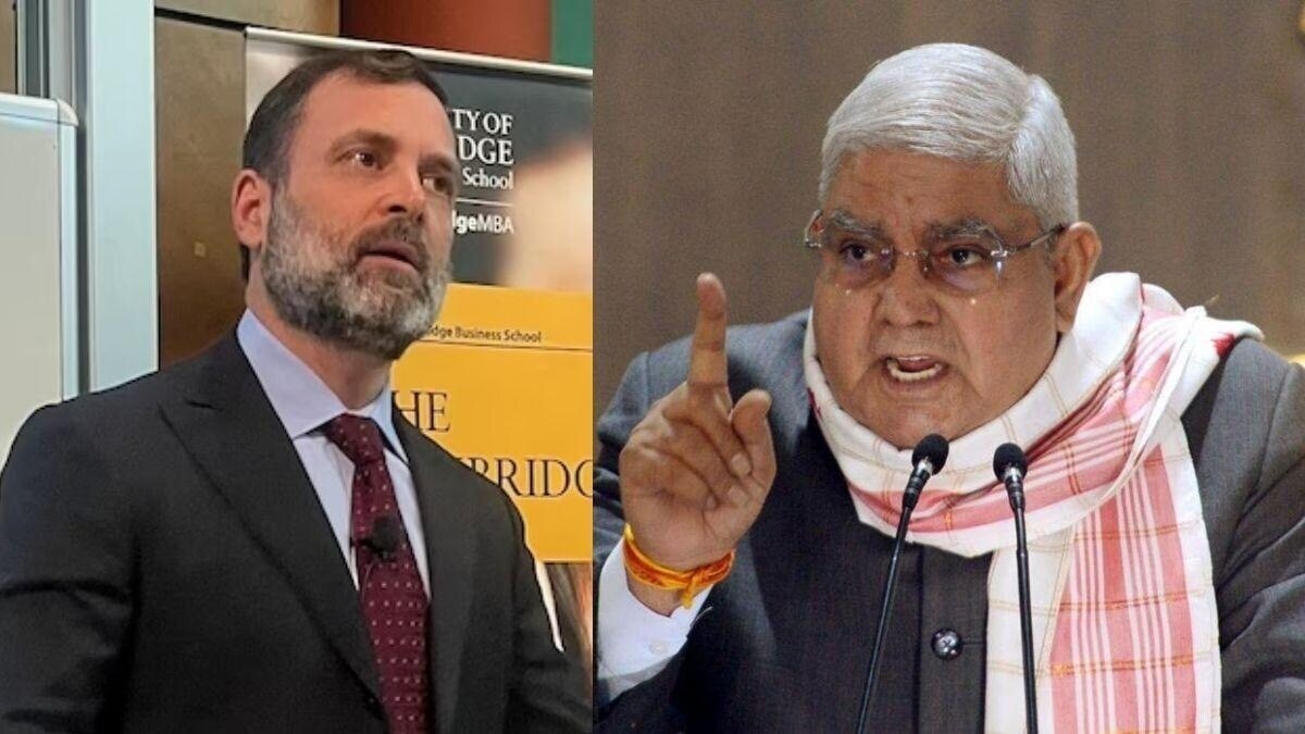 Vice President Jagdeep Dhankhar slams Rahul Gandhi Vice President Jagdeep Dhankhar slams Rahul Gandhi