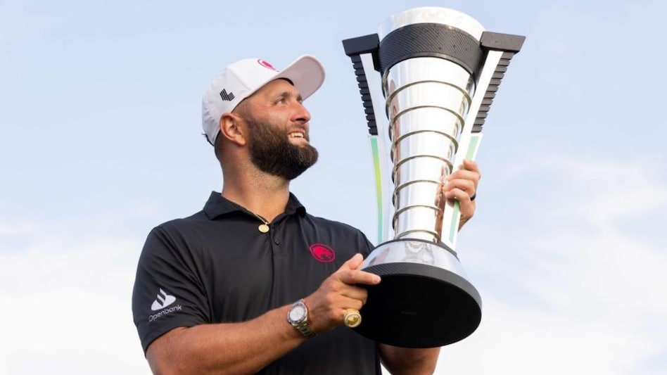 Legion XIII captain Jon Rahm with his 2024 individual championship trophy in Chicago on Sunday. Image courtesy LIV Golf/Charles Laberge. Legion XIII captain Jon Rahm with his 2024 individual championship trophy in Chicago on Sunday. Image courtesy LIV Golf/Charles Laberge.