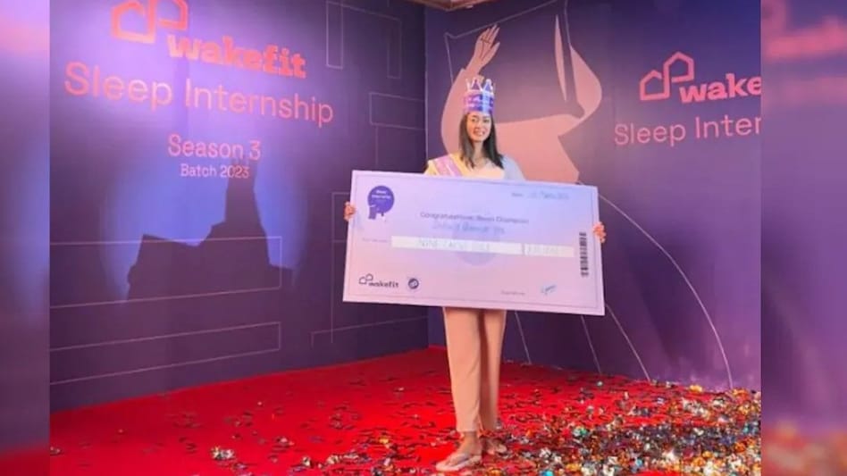 She earned the title of 'Sleep Champion' in the third season of Wakefit's sleep internship program, an initiative by the Bangalore-based start-up She earned the title of 'Sleep Champion' in the third season of Wakefit's sleep internship program, an initiative by the Bangalore-based start-up