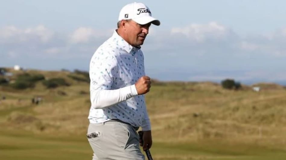 Unheralded South African Darren Fichardt in action on day one of the Alfred Dunhill Links Championship at the Kingsbarns course in Scotland on Thursday. Image courtesy alfreddinhilllinks.com. Unheralded South African Darren Fichardt in action on day one of the Alfred Dunhill Links Championship at the Kingsbarns course in Scotland on Thursday. Image courtesy alfreddinhilllinks.com.