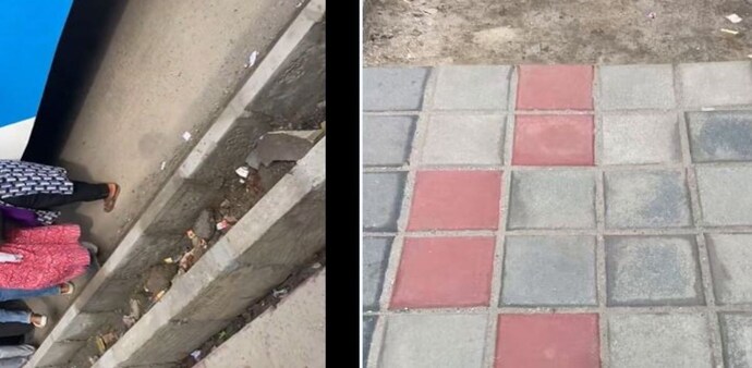 One of the videos showed commuters standing dangerously on rainwater drains while waiting for the bus. One of the videos showed commuters standing dangerously on rainwater drains while waiting for the bus.