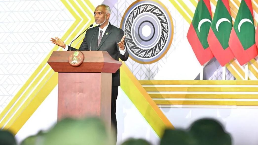 Maldivian President Mohamed Muizzu reached New Delhi on Sunday on his first bilateral state visit to India. Maldivian President Mohamed Muizzu reached New Delhi on Sunday on his first bilateral state visit to India.