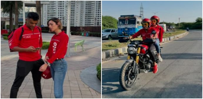 Zomato CEO Deepinder Goyal and wife deliver food Zomato CEO Deepinder Goyal and wife deliver food