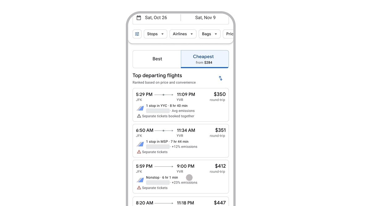 Google will now help you book the cheapest flights with help of new tab Google will now help you book the cheapest flights with help of new tab