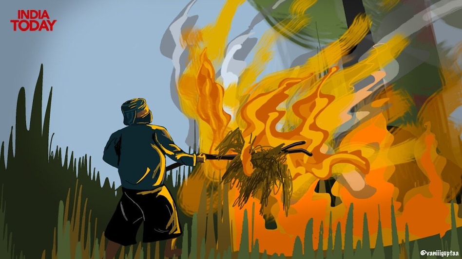 The situation often gets worse because of stubble burning in Delhi's neighbouring states. The situation often gets worse because of stubble burning in Delhi's neighbouring states.