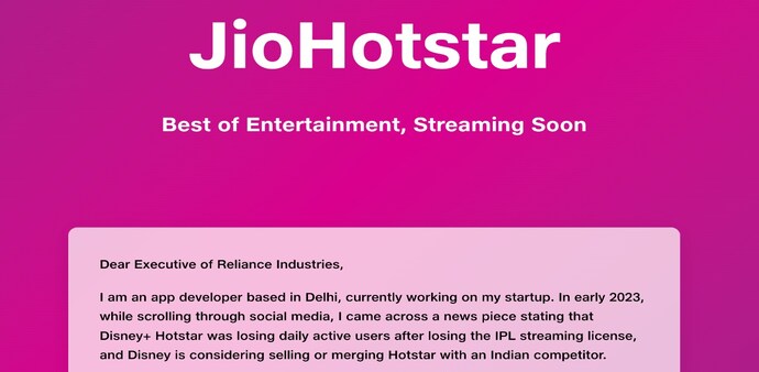JioHotstar.com domain is owned by a Delhi-based student, who now wants Jio to buy it from him so he can study at Cambridge JioHotstar.com domain is owned by a Delhi-based student, who now wants Jio to buy it from him so he can study at Cambridge